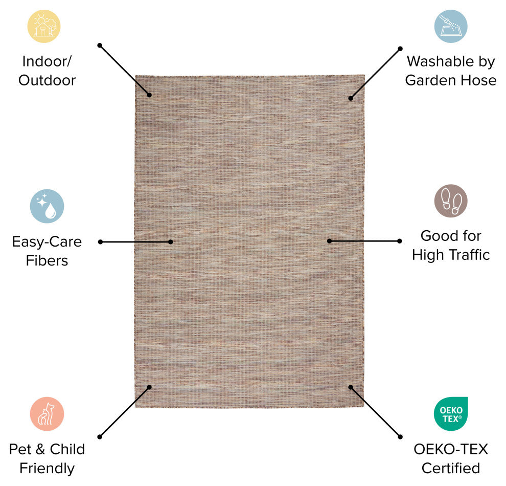 Positano Contemporary Area Rug, Rainbow, 7'x10'