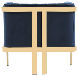 Paramount Accent Armchair, Royal Blue and Polished Brass