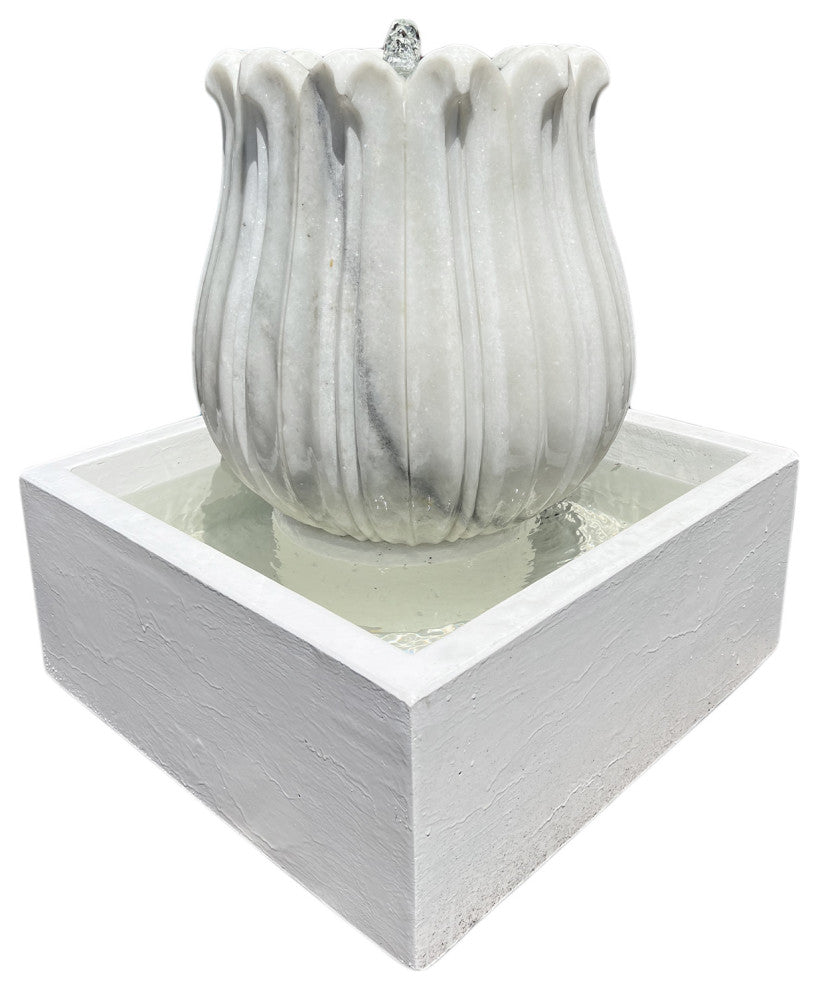 White Marble Tulip Fountain