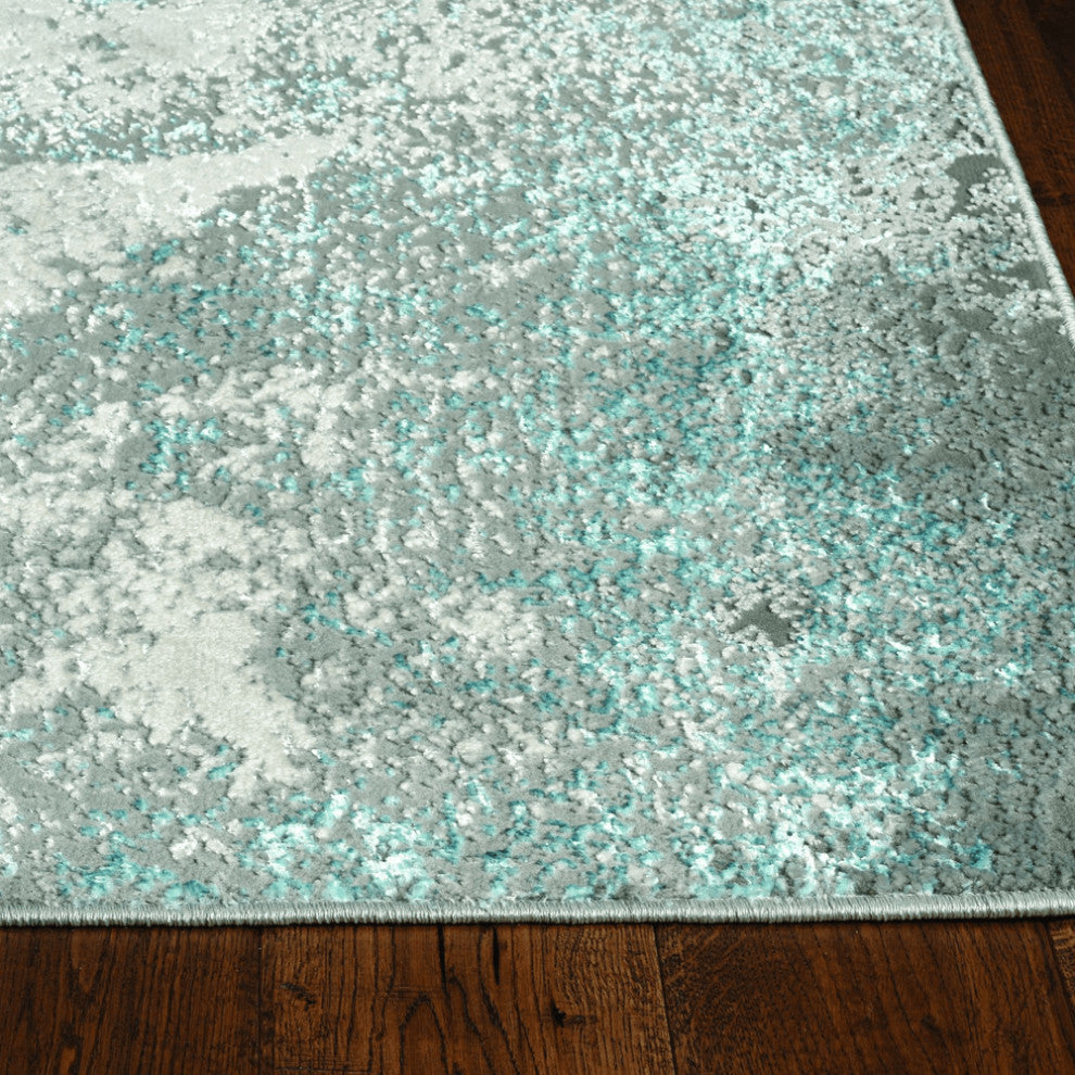 8' Round  Polypropylene Grey Or  Ivory  Area Rug