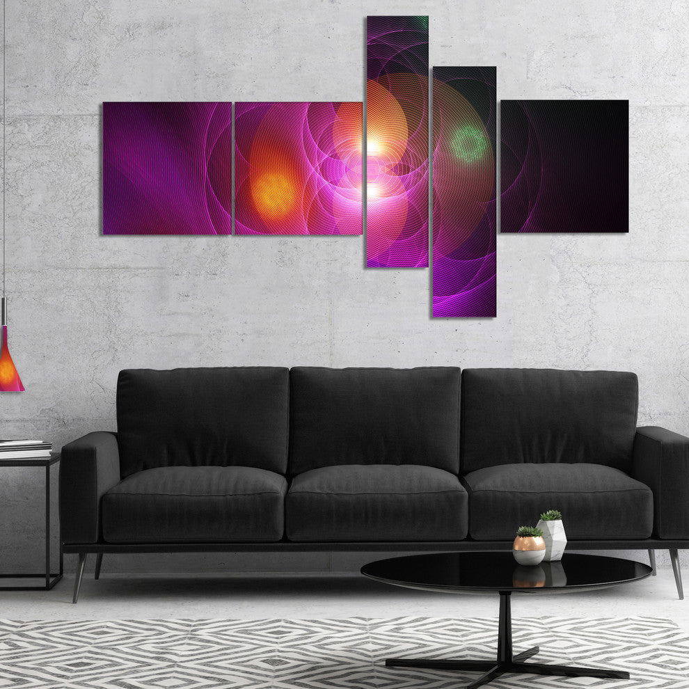Merge Colored Spheres., Large Abstract Canvas Artwork Print, 60"x32", 5 panels