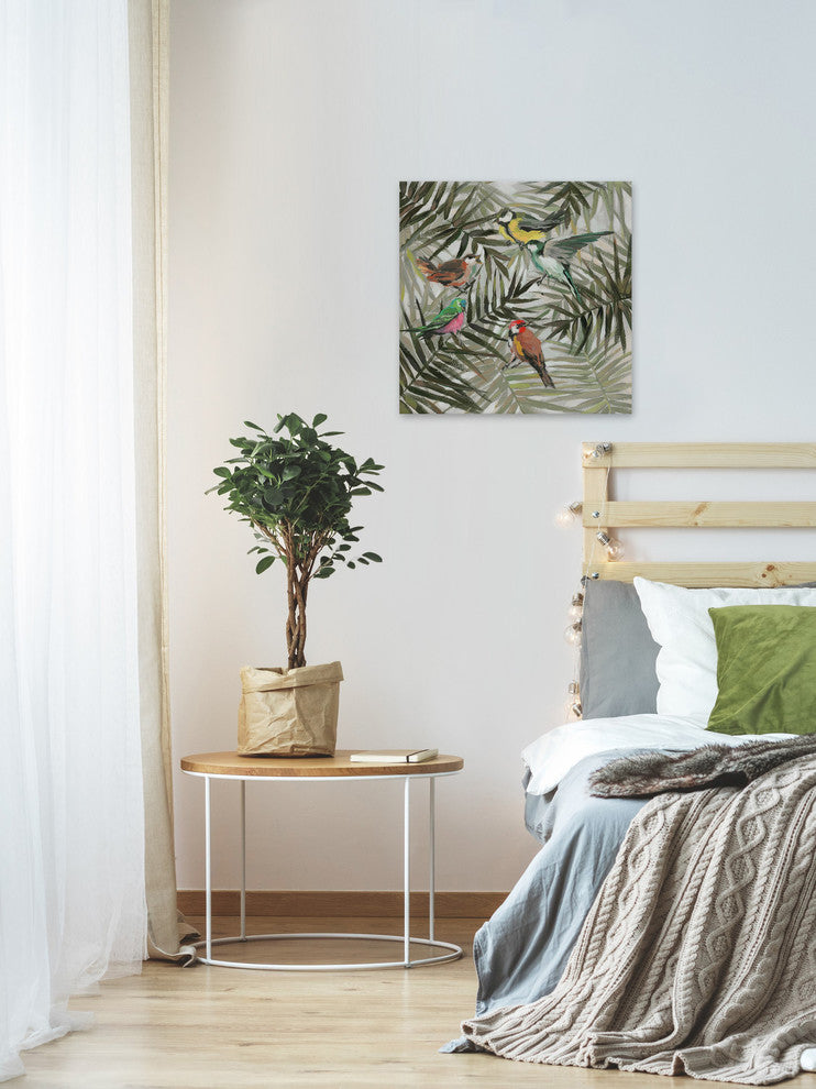 "The Joy in the Jungle II" Painting Print on Wrapped Canvas, 32"x32"