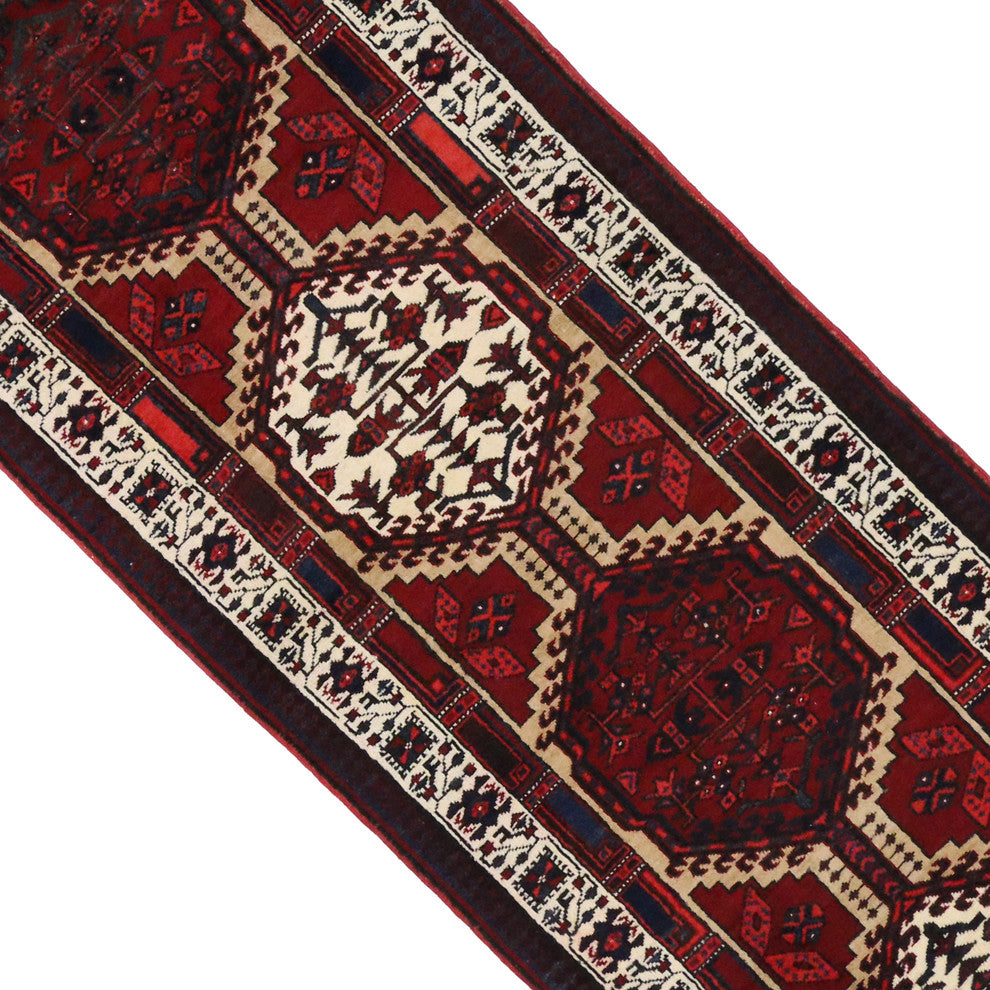 Vintage Persian Heriz Runner, 03'02 X 11'03
