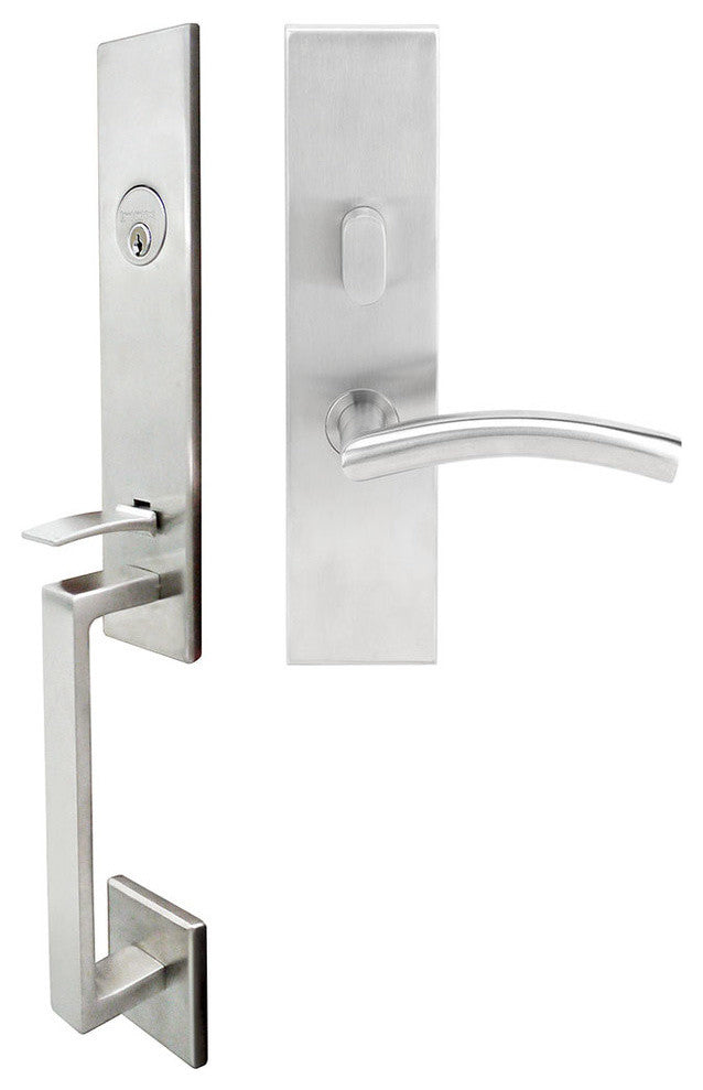 Brussels Lever, Mortise Entry Handleset, Left Hand, Satin Stainless Steel