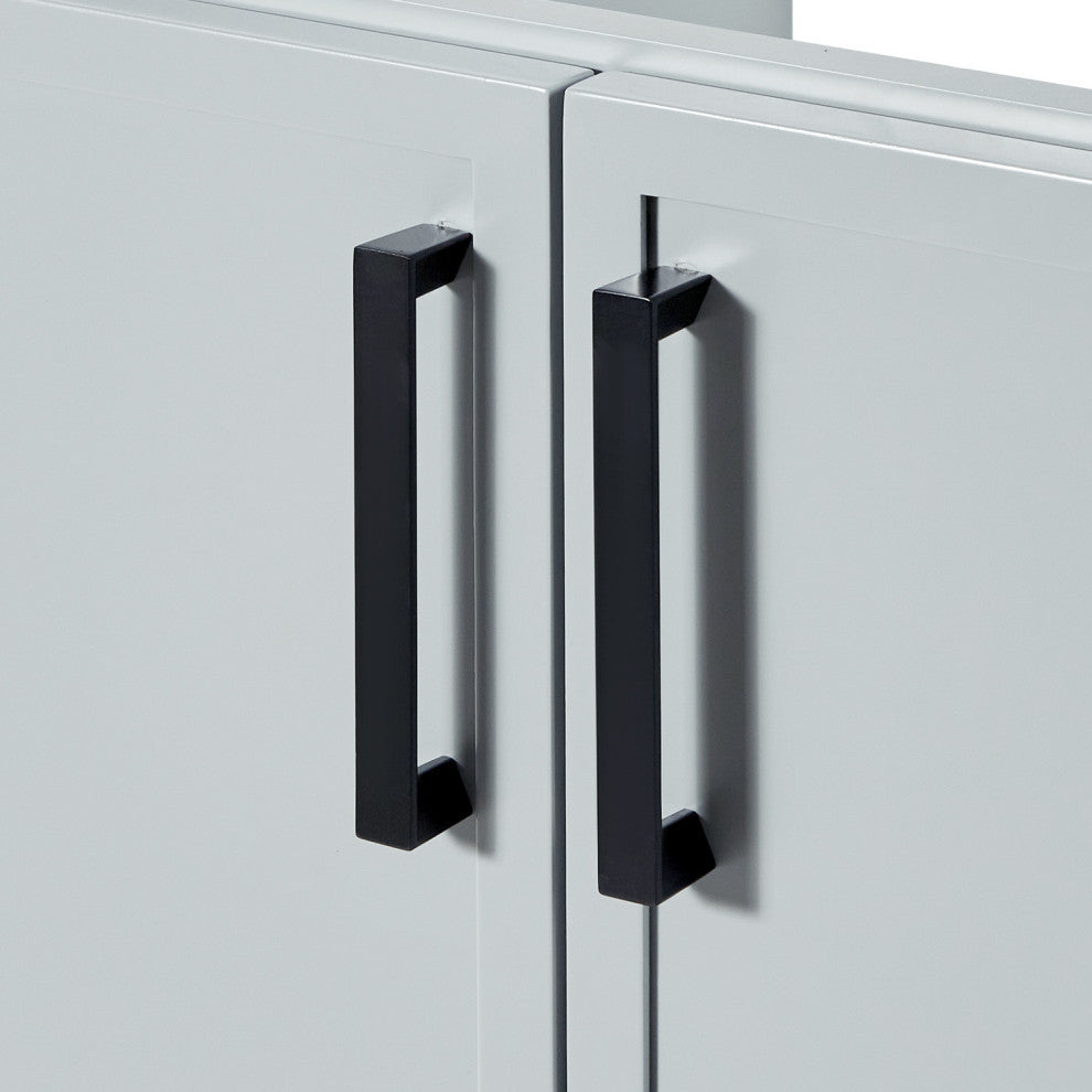 ARIEL Kelly 66 Inch Double Sink Base Cabinet, Grey