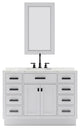 Hartford 48" Single Sink Marble Countertop Bath Vanity, White, Vanity With Mirror