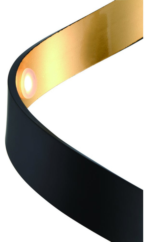 Spiral Floor Lamp, Black and Gold