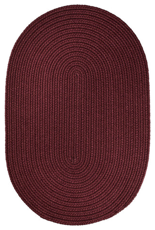 Maui Braided Red Solid Rug Burgundy 8'x11' Oval