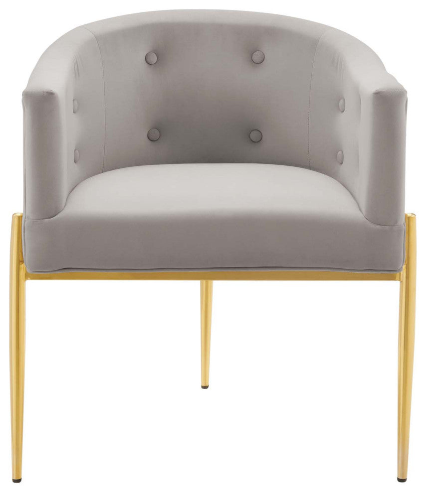 Savour Tufted Performance Velvet Accent Chairs Set of 2 Light Gray