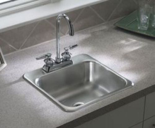 Sterling B153-2 15" Single Basin Drop In Stainless Steel Bar Sink - Stainless