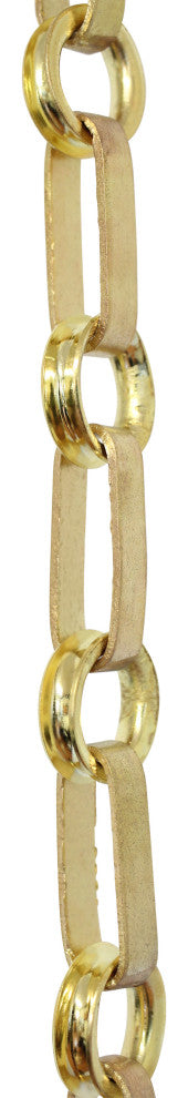 Brass Rectangle Chandelier Chain, 3', Acid Dipped, W30