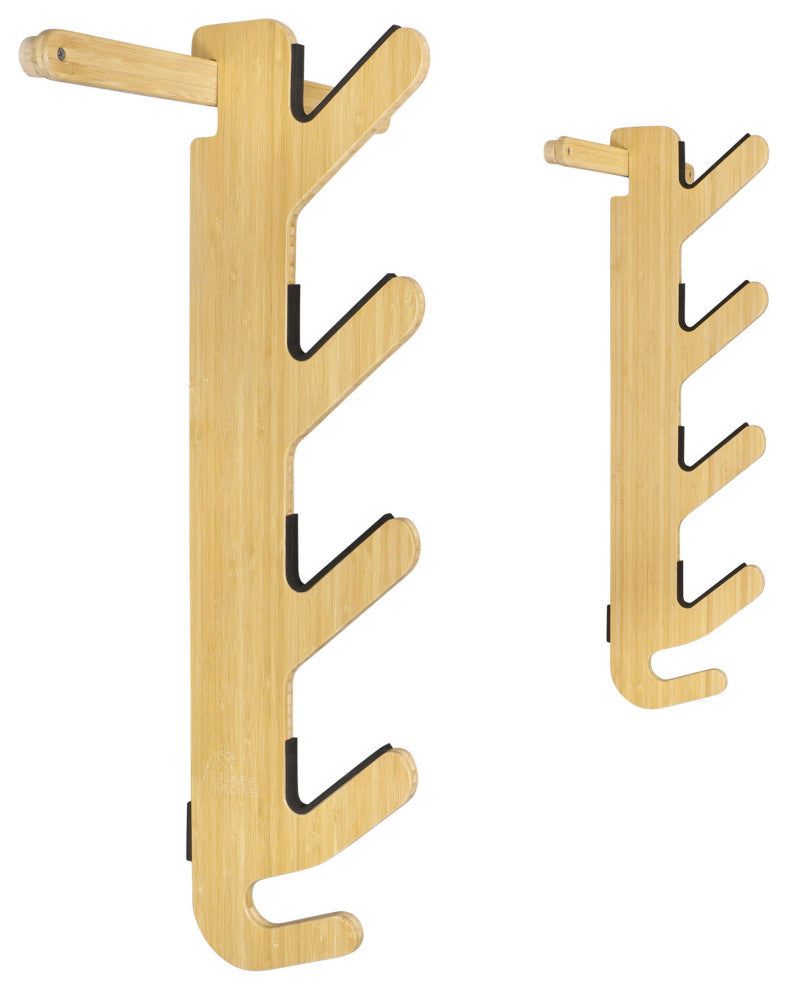 Ski Rack - The Hallsteiner Series Horizontal Ski Wall Mount, Bamboo, Quad