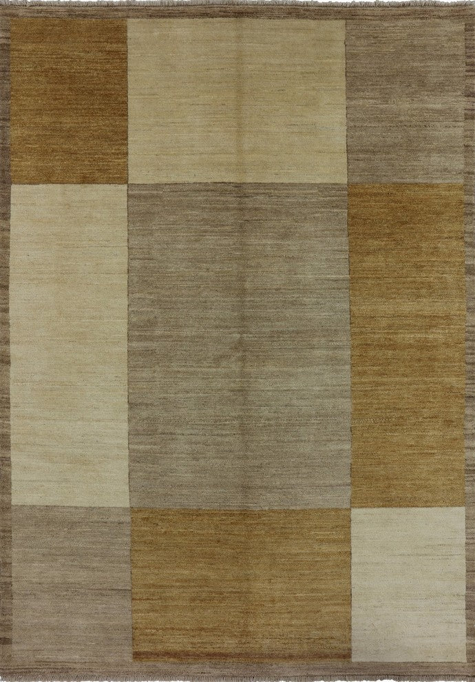 Kashkuli Oriental Multicolor Gabbeh Hand-Knotted Wool Rug, 6'x9'