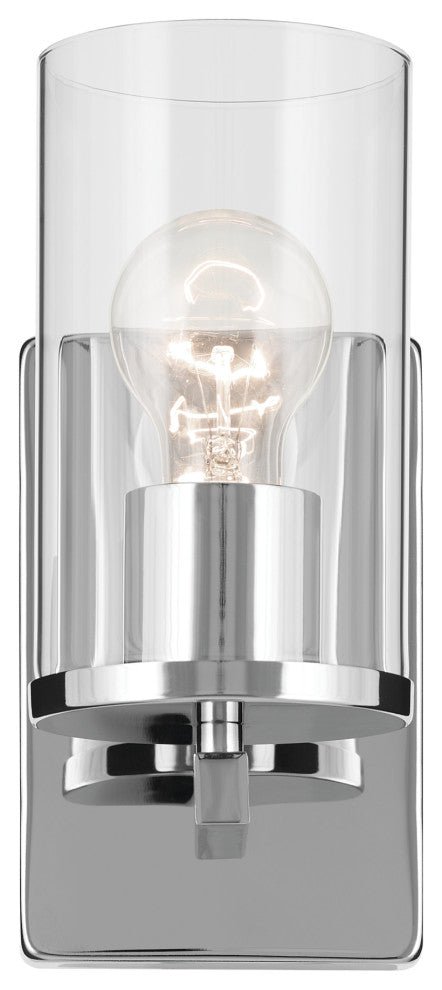 Crosby 4.5" 1-Light Wall Sconce With Clear Glass, Chrome