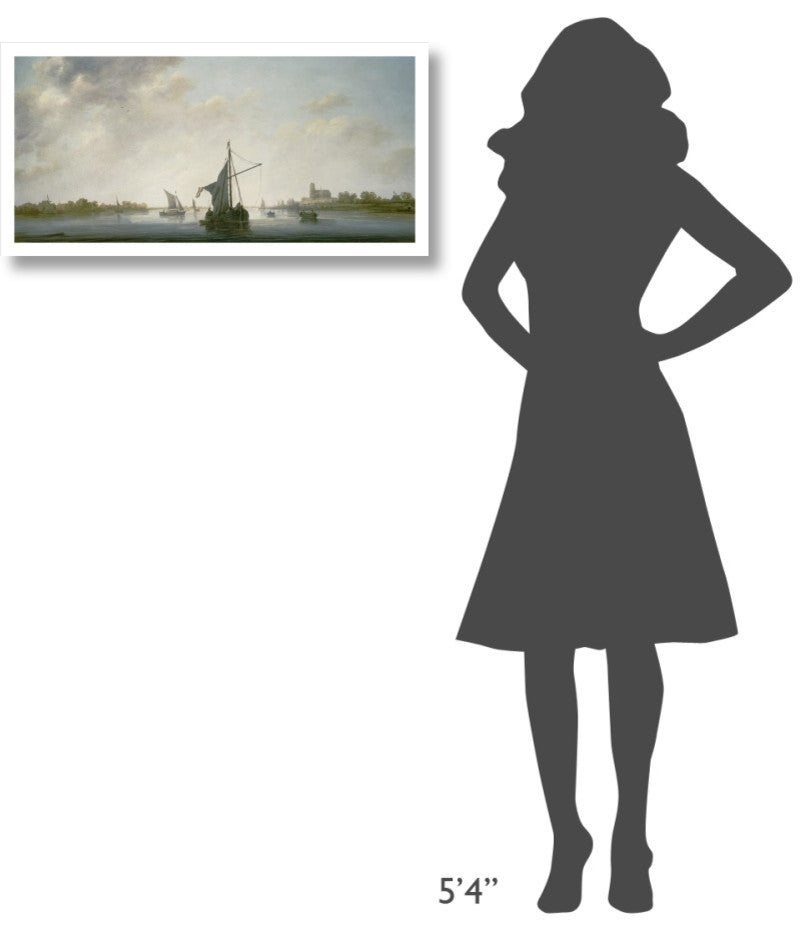 "A View of the Maas at Dordrecht" Digital Paper Print by Aelbert Cuyp, 32"x16"