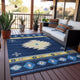 Indoor/Outdoor Phoenix PH4 Navy Machine Washable 9' x 12' Rug