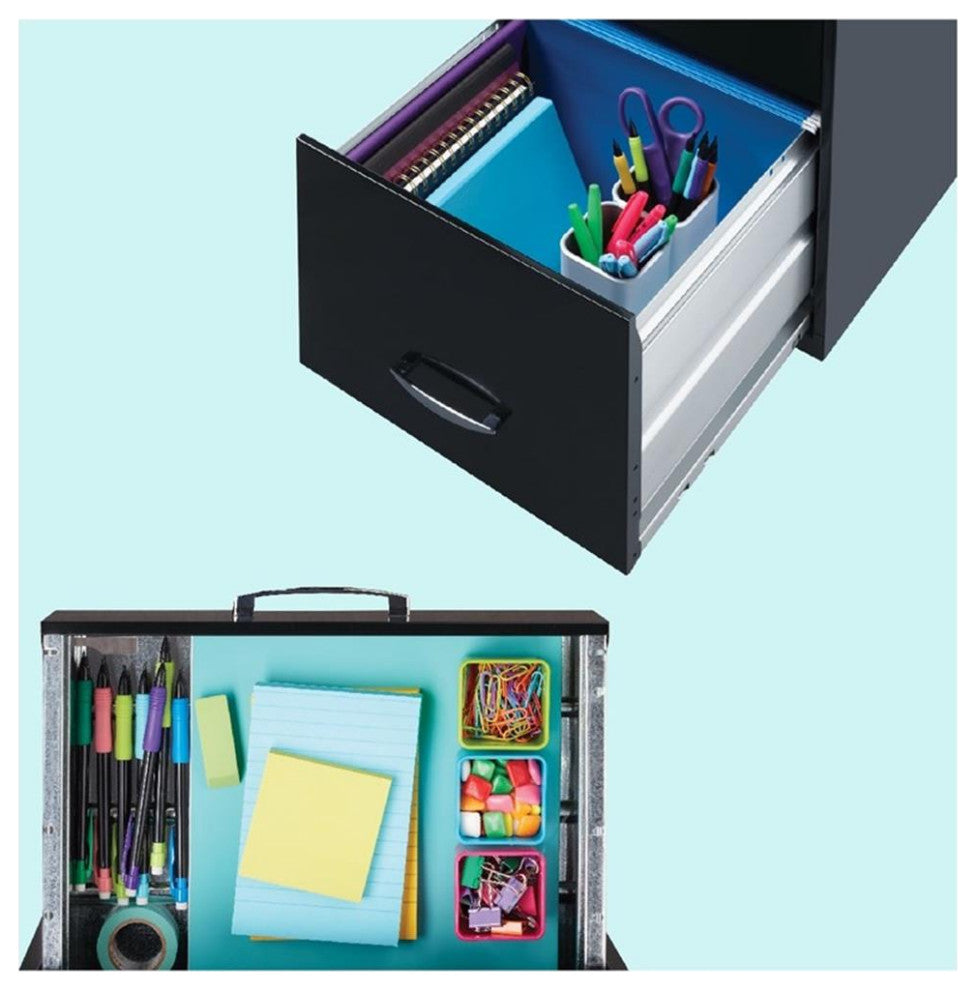 Space Solutions 18" D 3 Drawer Metal Organizer File Cabinet Yellow/Goldfinch