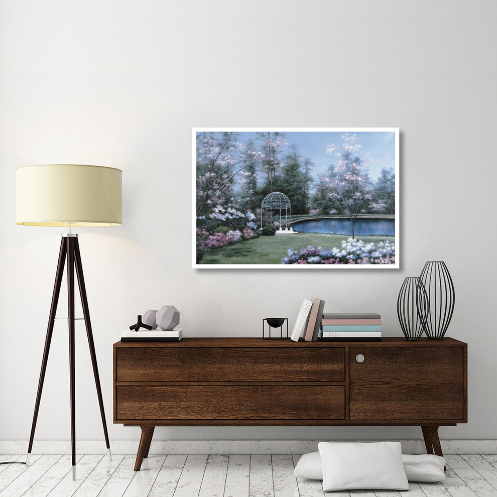 "Lakeside Gazebo" Digital Paper Print by Diane Romanello, 50"x34"