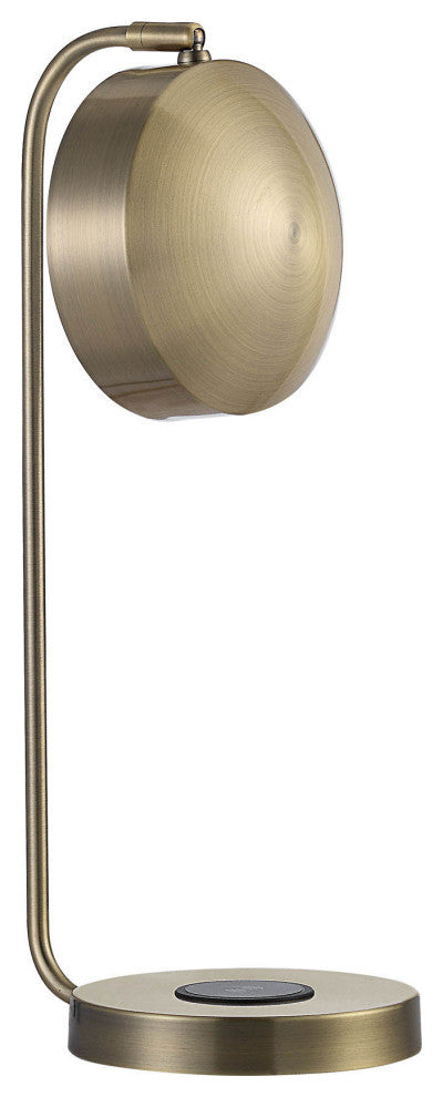 Riesco 13" Table Lamp with Dome Shade, Antique Brass