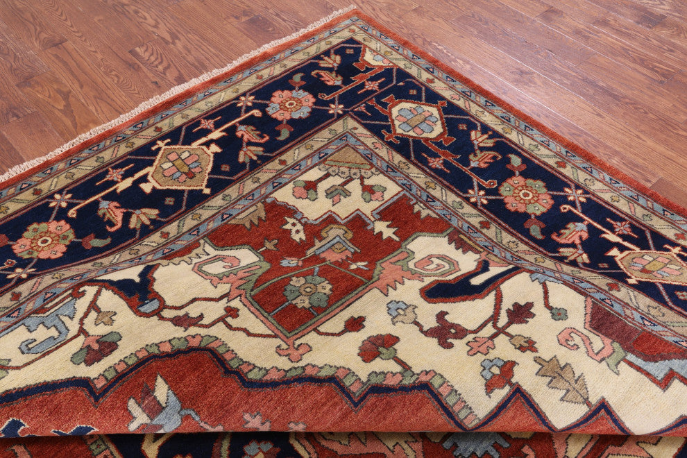 11' 11" X 14' 10" Heriz Serapi Hand Knotted Wool Rug - Q16019