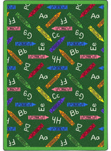 Playful Patterns Rug, Crayons, 7'8"x10'9", Green