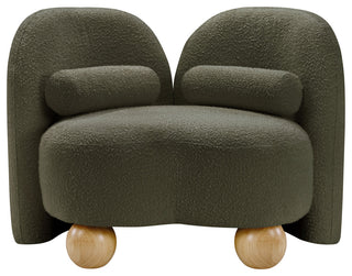 Daphne Upholstered Chair/Loveseat/Sofa, Olive, Boucle Fabric, Chair