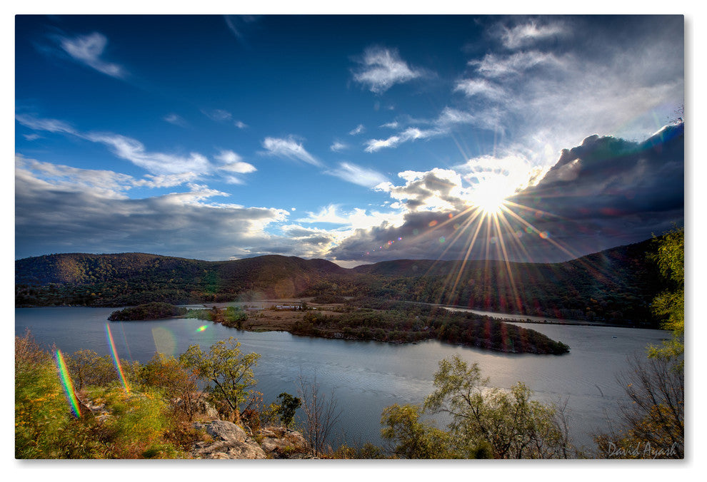 'Sunset Over the Hudson' Canvas Art by David Ayash