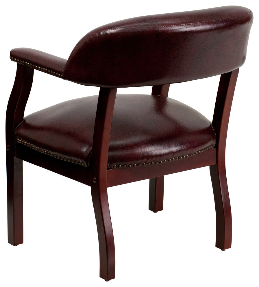 Flash Furniture Luxurious Conference Guest Chair in Burgundy