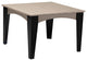 Poly Island Dining Table, Weatherwood & Black, 44" X 44"