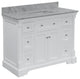 Sydney 48" Bathroom Vanity, White, Carrara Marble