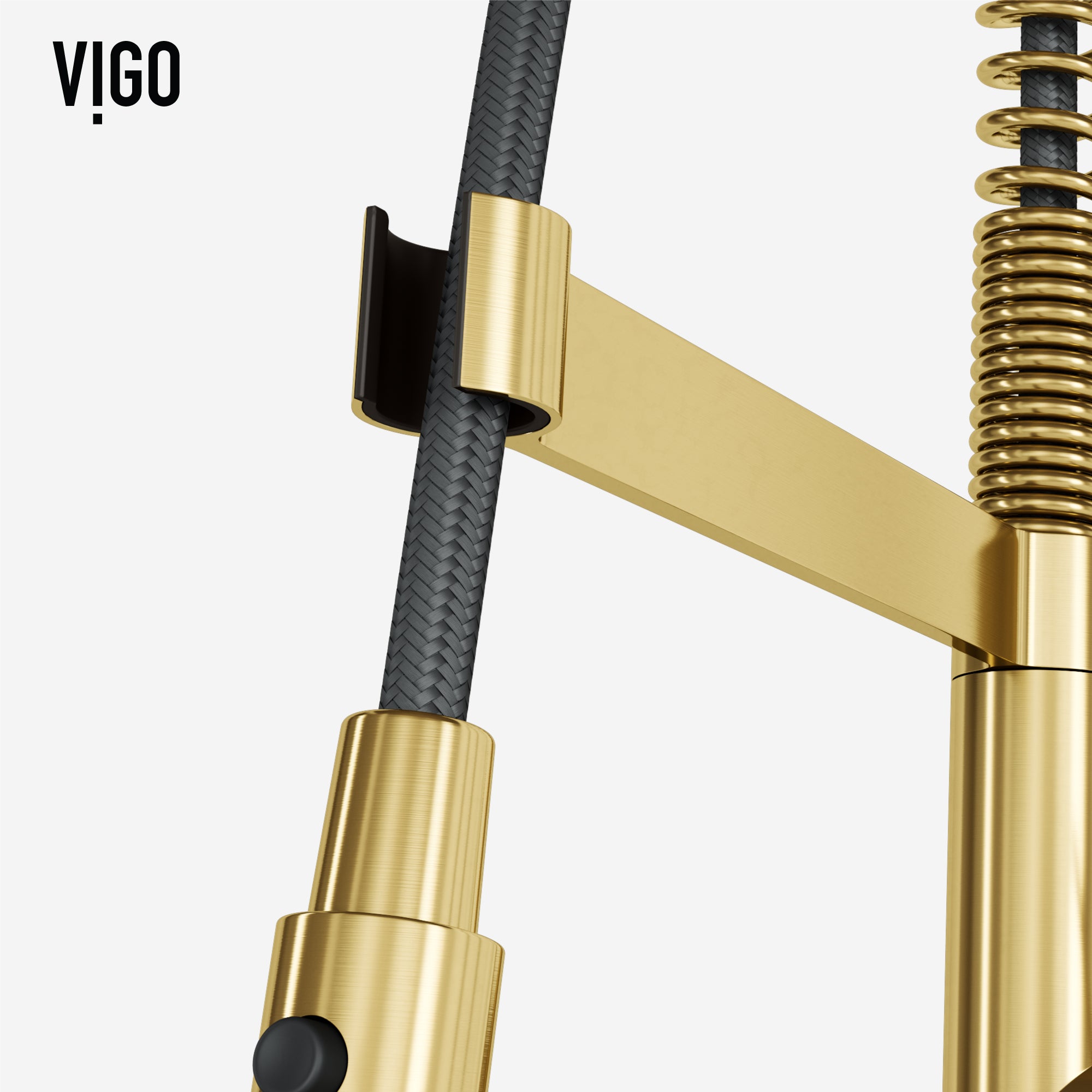 VIGO Edison Pro 20" H Single Handle Pull-Down Sprayer Kitchen Faucet, Matte Brushed Gold