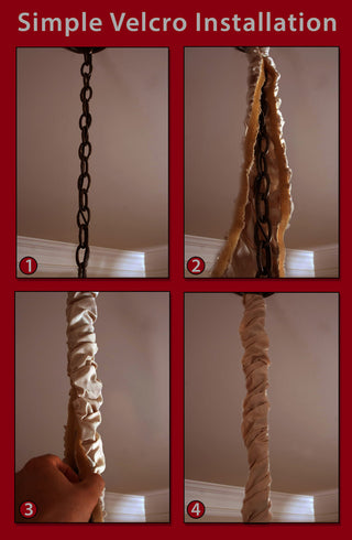 Royal Designs Cord/Chain Cover, 4', Touch Fastener, Gold Leopard