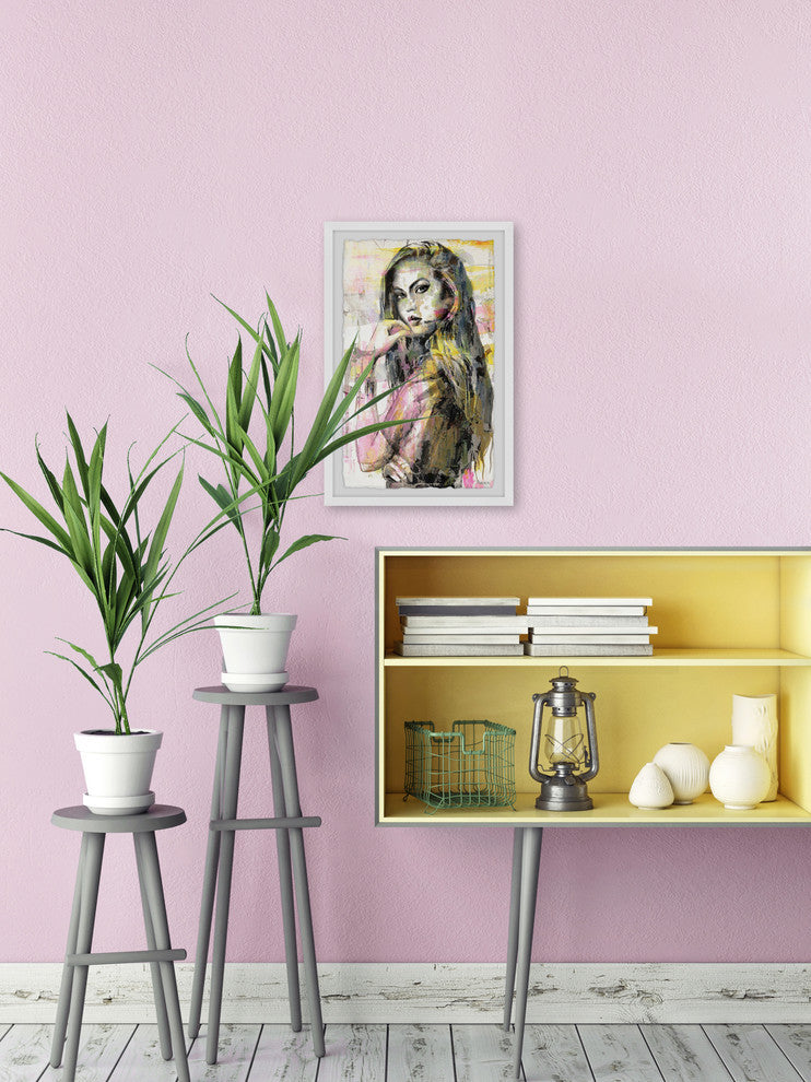 "Girl in Colors" Framed Painting Print, 30"x45"
