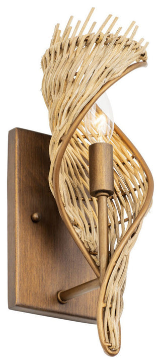 Flow 1-Lt Left Sconce - Baguette/Natural Rattan