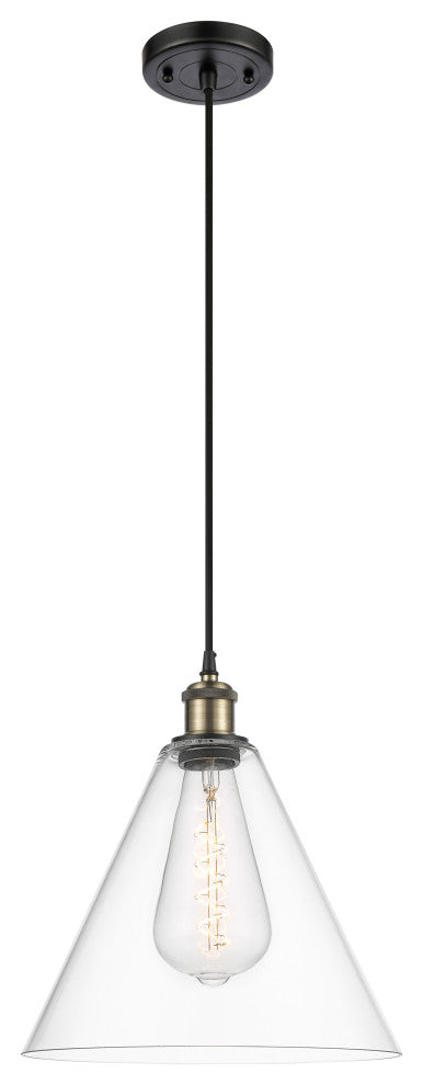 Innovations 516-1P-BAB-GBC-122-LED 1-Light Mini Pendant, Black Antique Brass