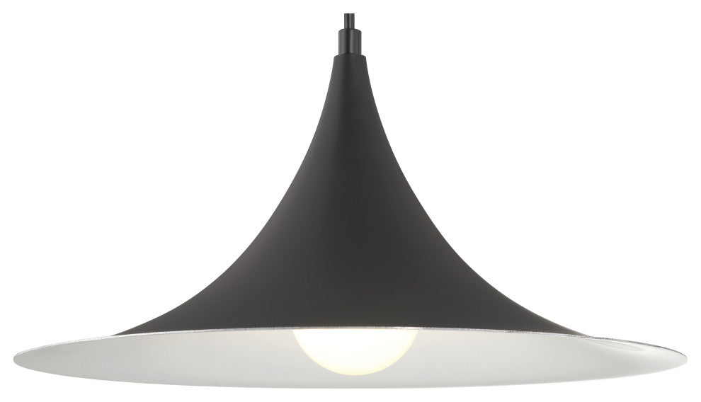 Costa LED Pendant, Replaceable LED, Matte Black, 15.75in