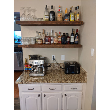 2"x12" Deep Rustic Floating Shelf, Easy Hang Mounting Included, Medium Brown, 48
