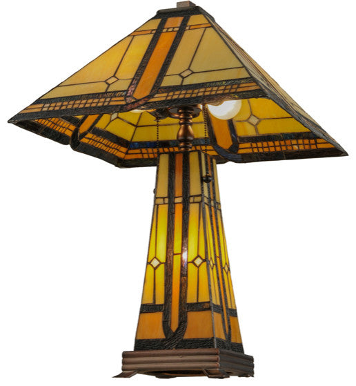Meyda lighting 50805 25"H Sierra Prairie Mission Lighted Base Table Lamp