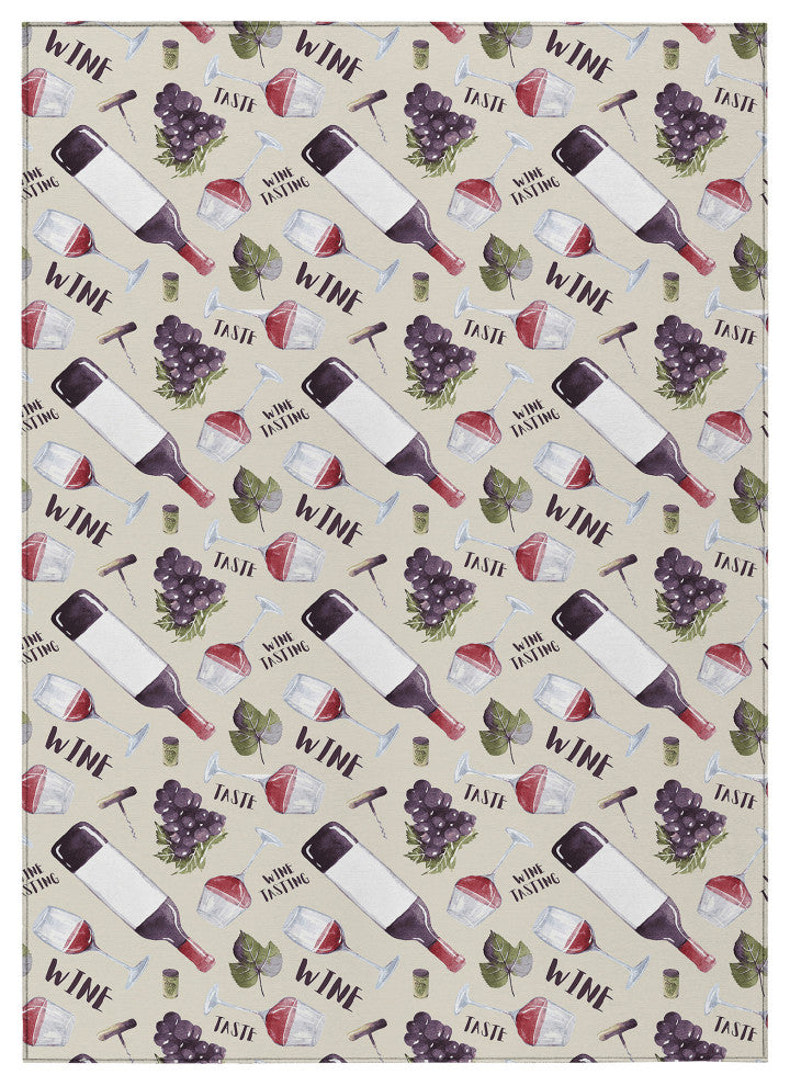 Indoor/Outdoor Kendall KE14 Putty Machine Washable 9' x 12' Rug