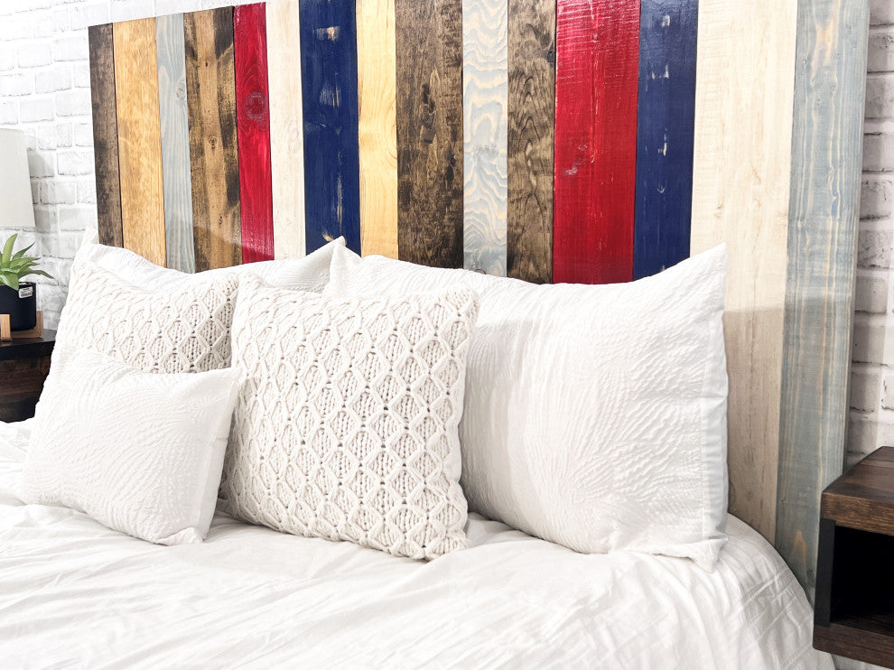 Handcrafted Headboard, Leaner Style, Americana Mix, Queen