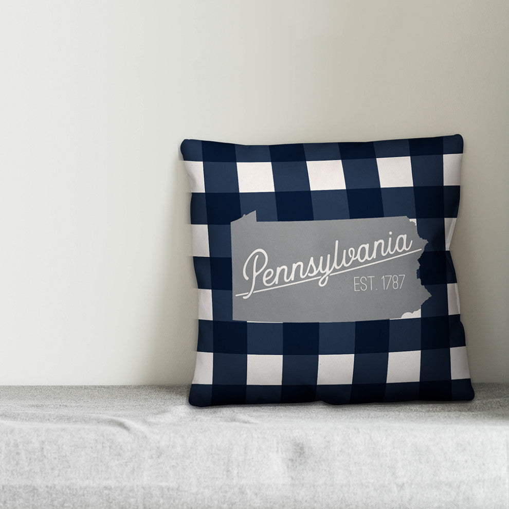 Pennsylvania Buffalo Check 18x18 Spun Poly Pillow
