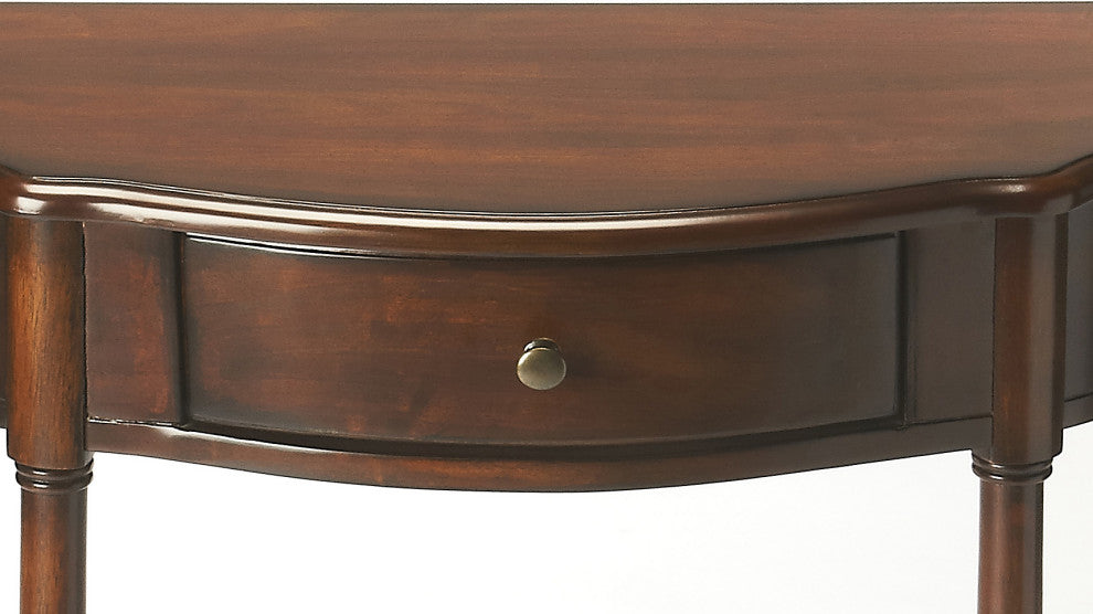 Butler Skilling Driftwood Demilune Console Table, Dark Brown