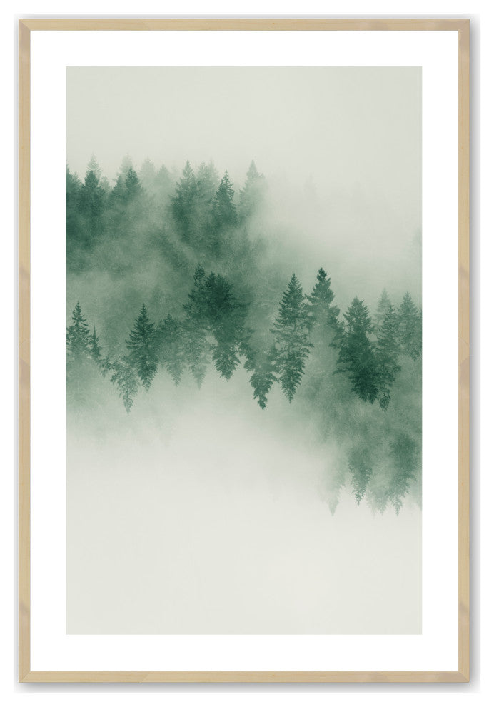 Raw Maple 24" x 36" Emerald Forest No. 2 Framed Print