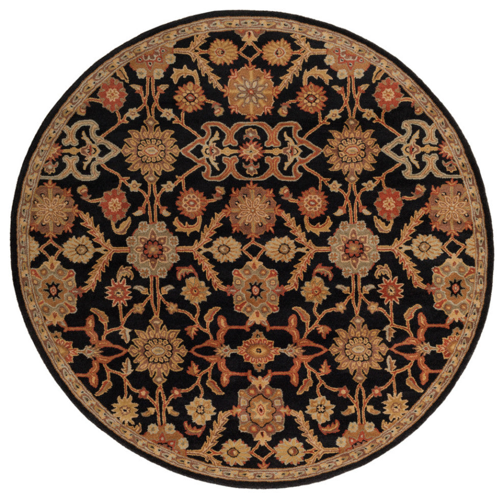 Surya Middleton AWMD-2073 Traditional Area Rug, Black, 8' Round