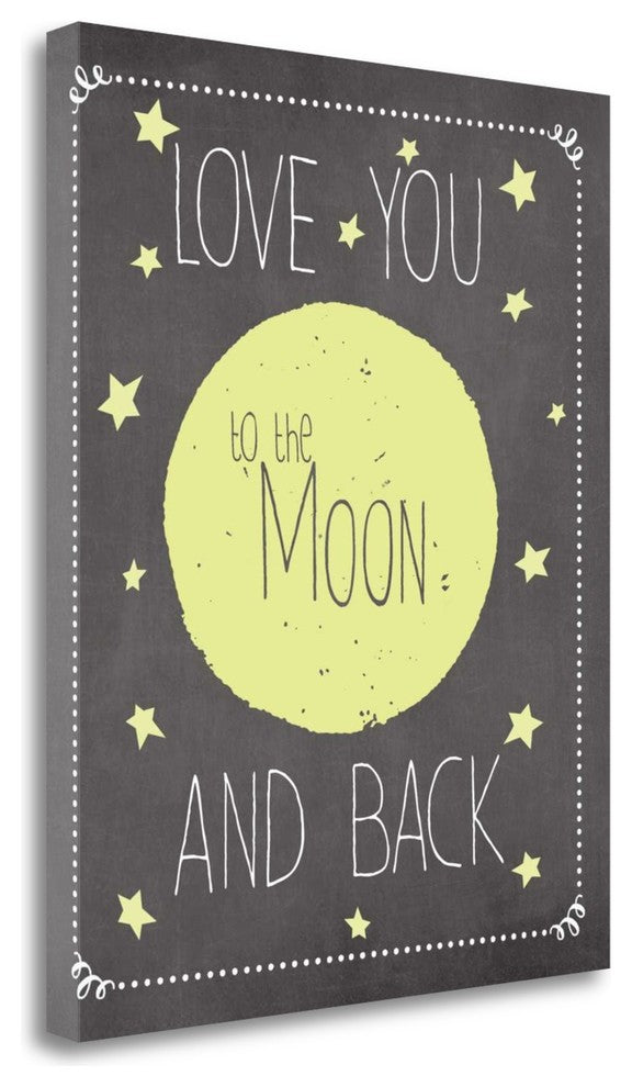 "To The Moon - Yellow" By Jo Moulton, Giclee Print on Gallery Wrap Canvas