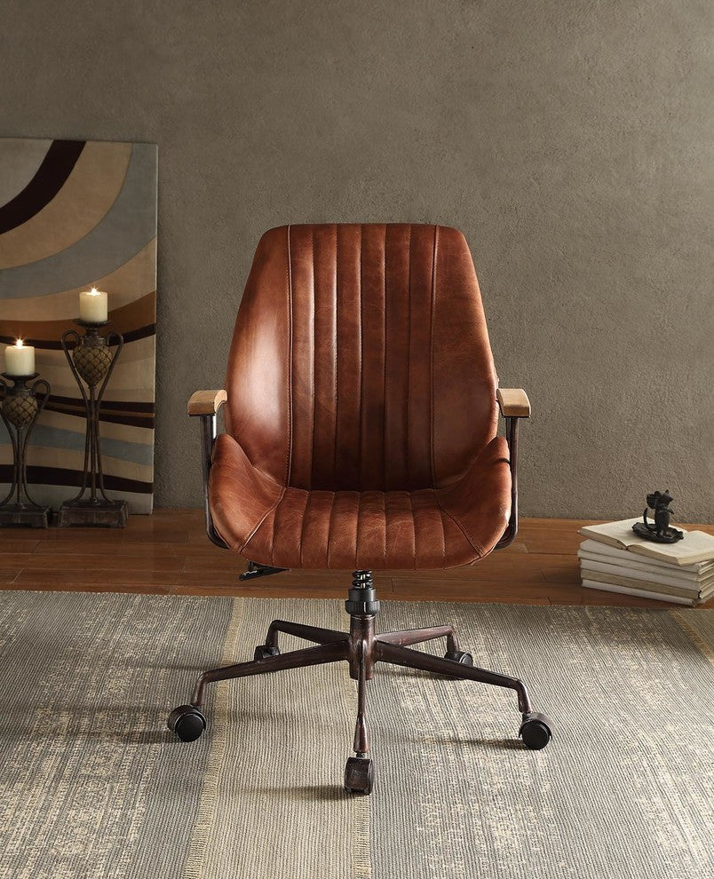 Hamilton Top Grain Leather Office Chair, Coffee, Cocoa