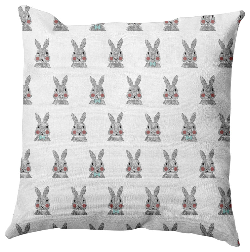 Bunny Fluffle Easter Decorative Throw Pillow, Wave Top Blue, 26x26"