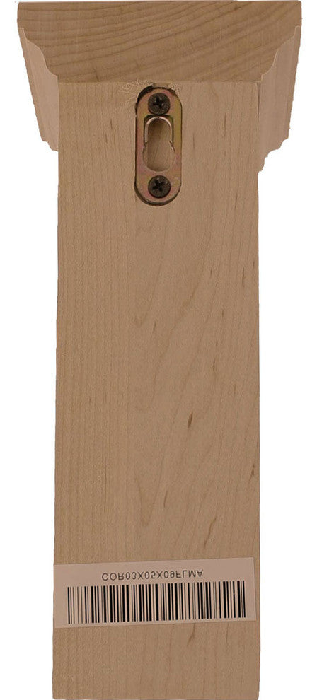 3 3/4"W x 5 1/2"D x 9 1/2"H Small Floral Corbel, Alder