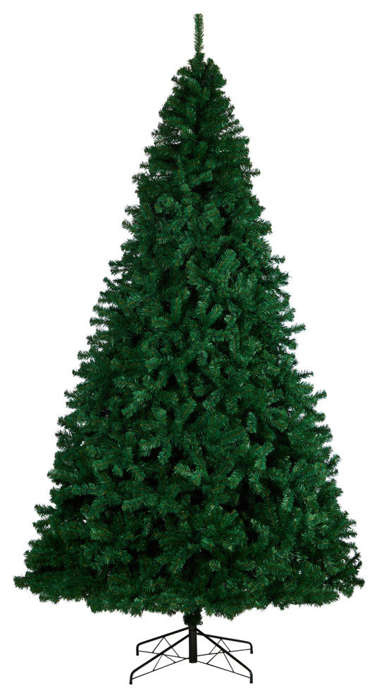 10' Northern Tip Faux Xmas Tree W/ 800 Clear LED Lights & 2200 Bendable Branches