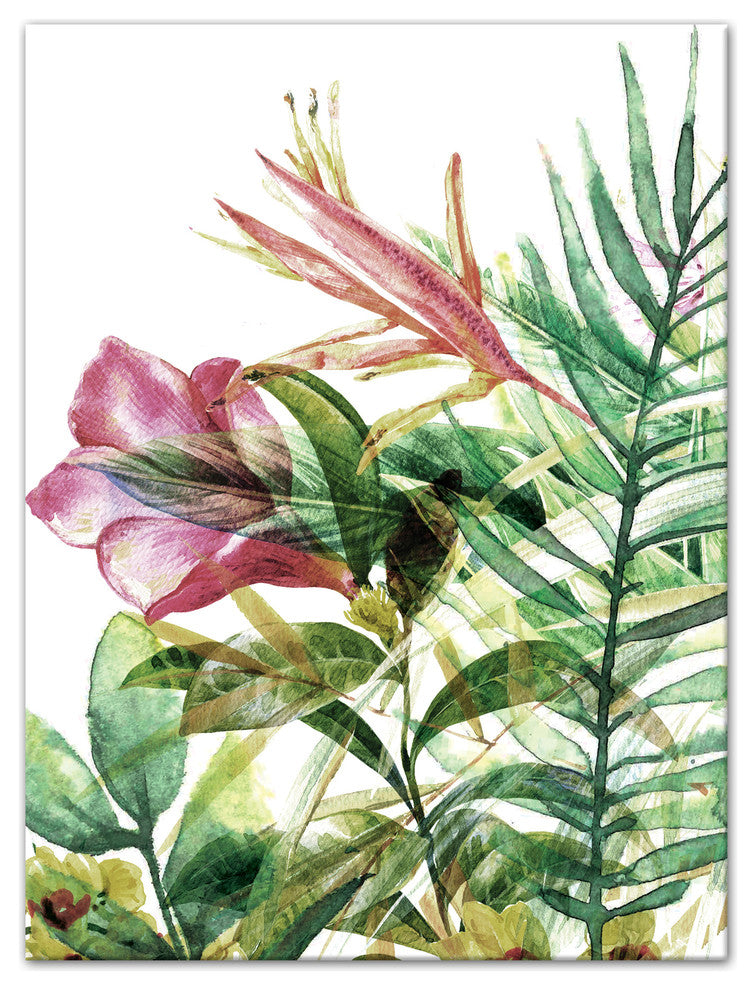 Tropical Floral Plants 18x24 Canvas Wall Art